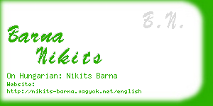 barna nikits business card